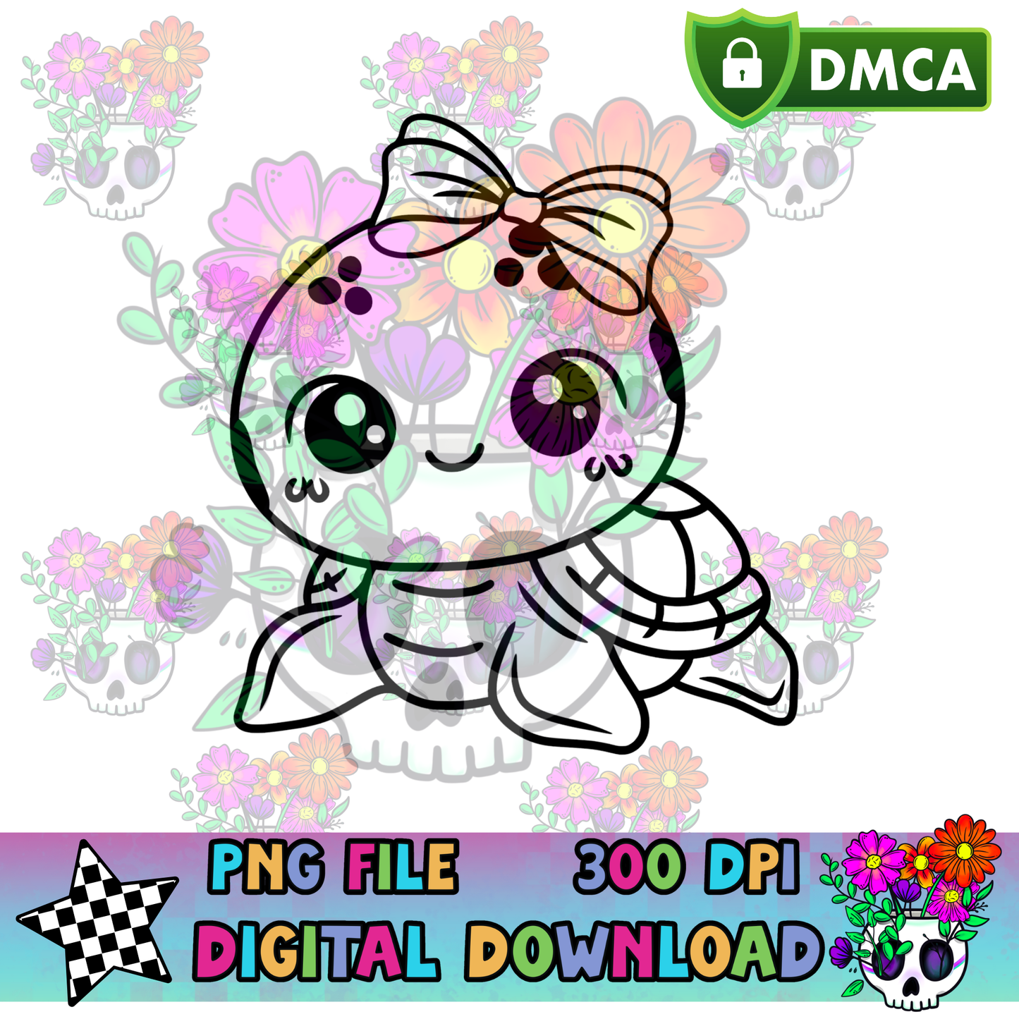 Sweet Bow Turtle - PNG