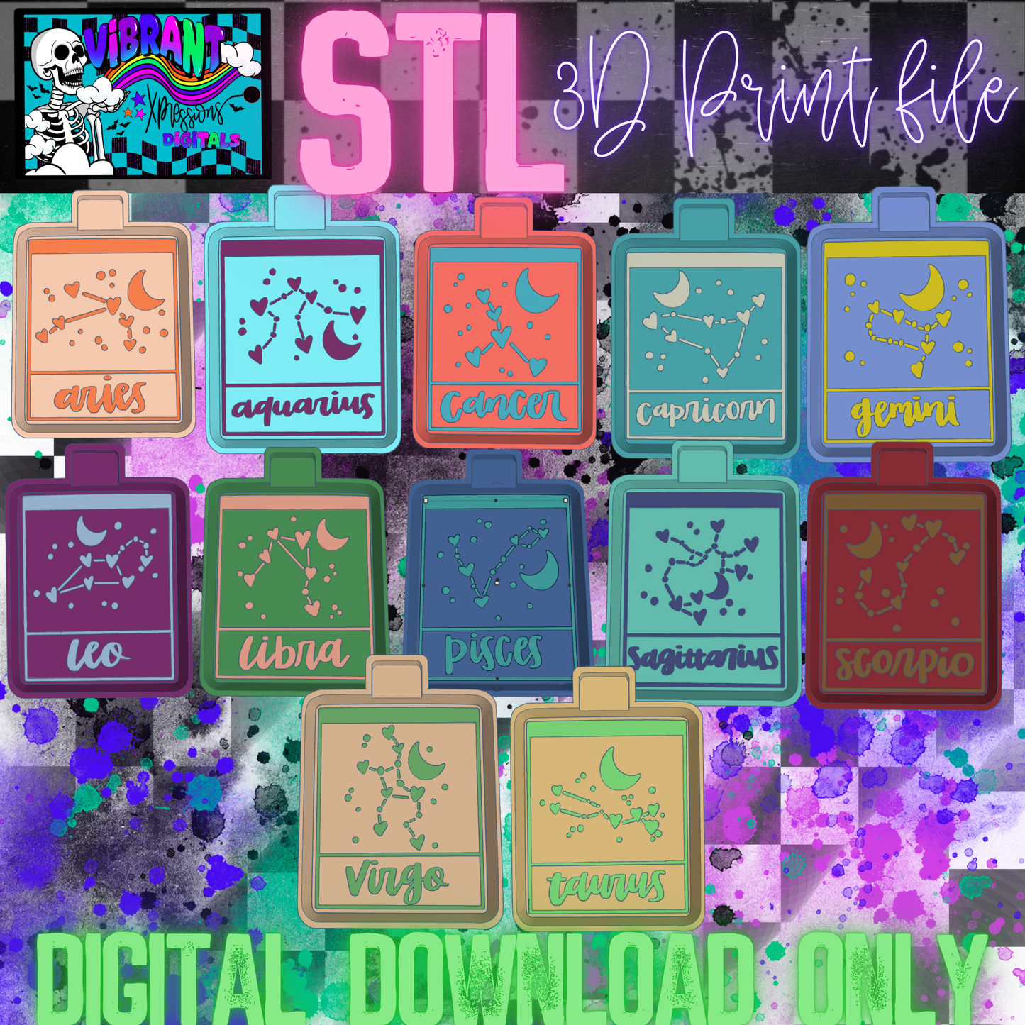 Zodiac Signs Mold Maker STL File