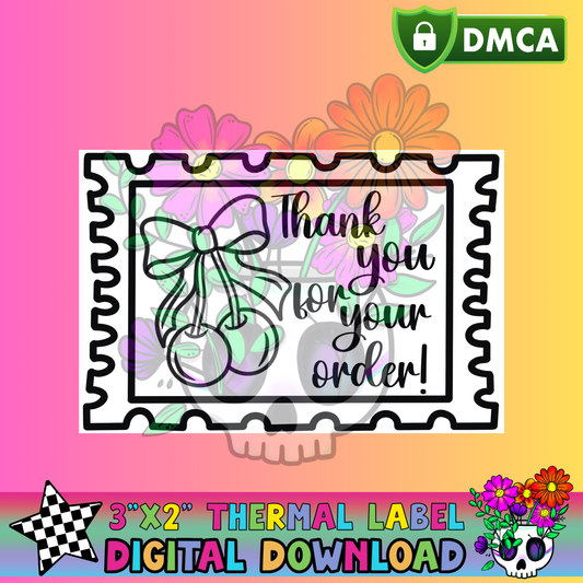 Thank You Cherries – Thermal Label Digital Download