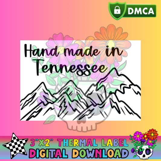 Handmade in Tennessee– Thermal Label Digital Download