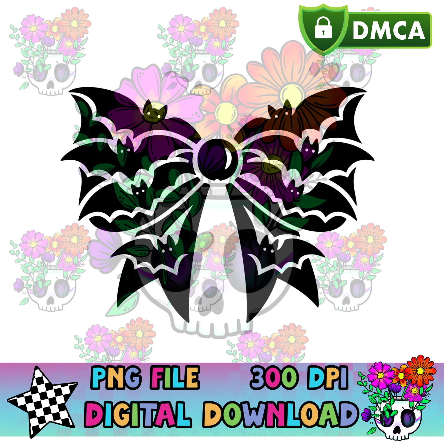Thick Bat Bow - PNG