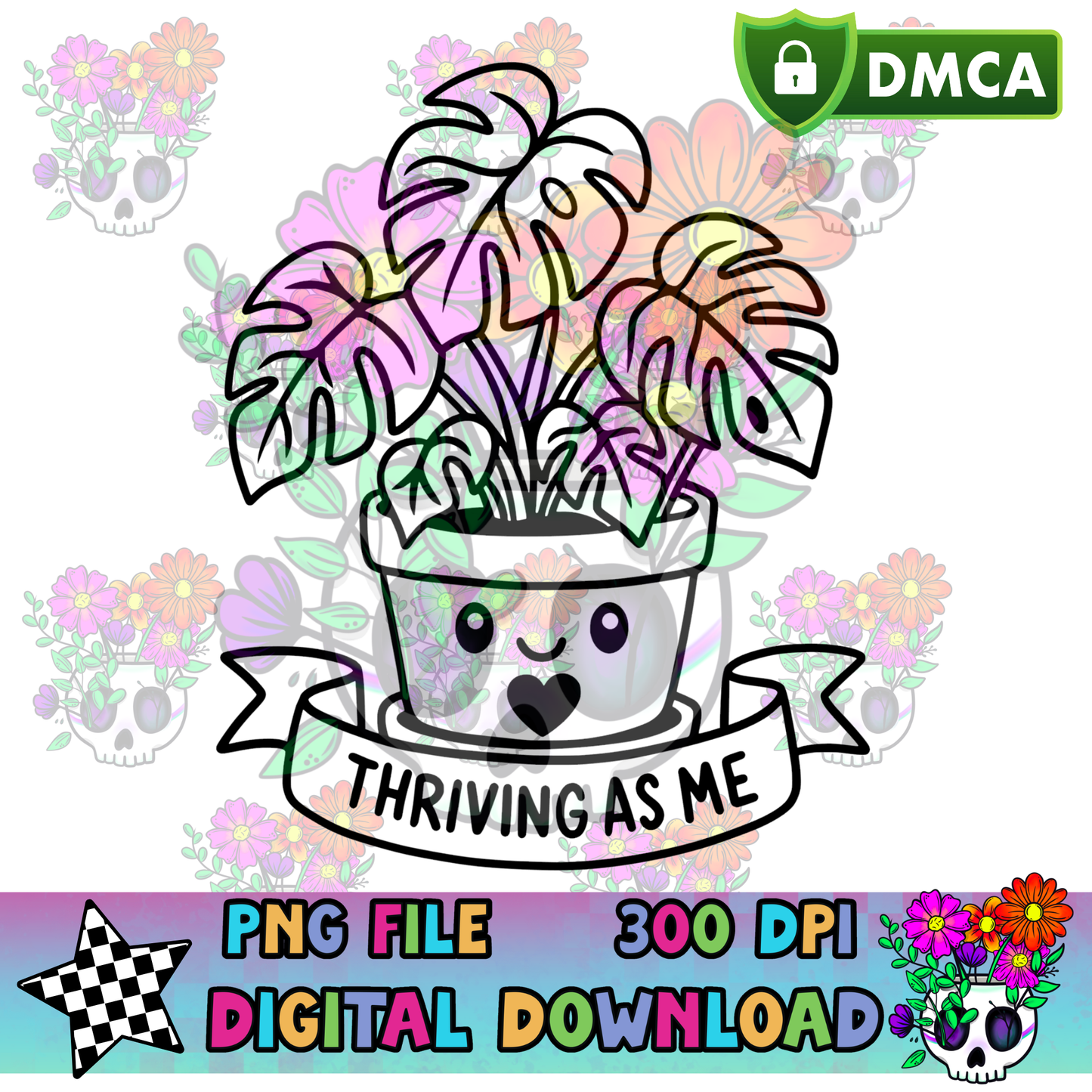 Thriving Being Me Monstera - PNG