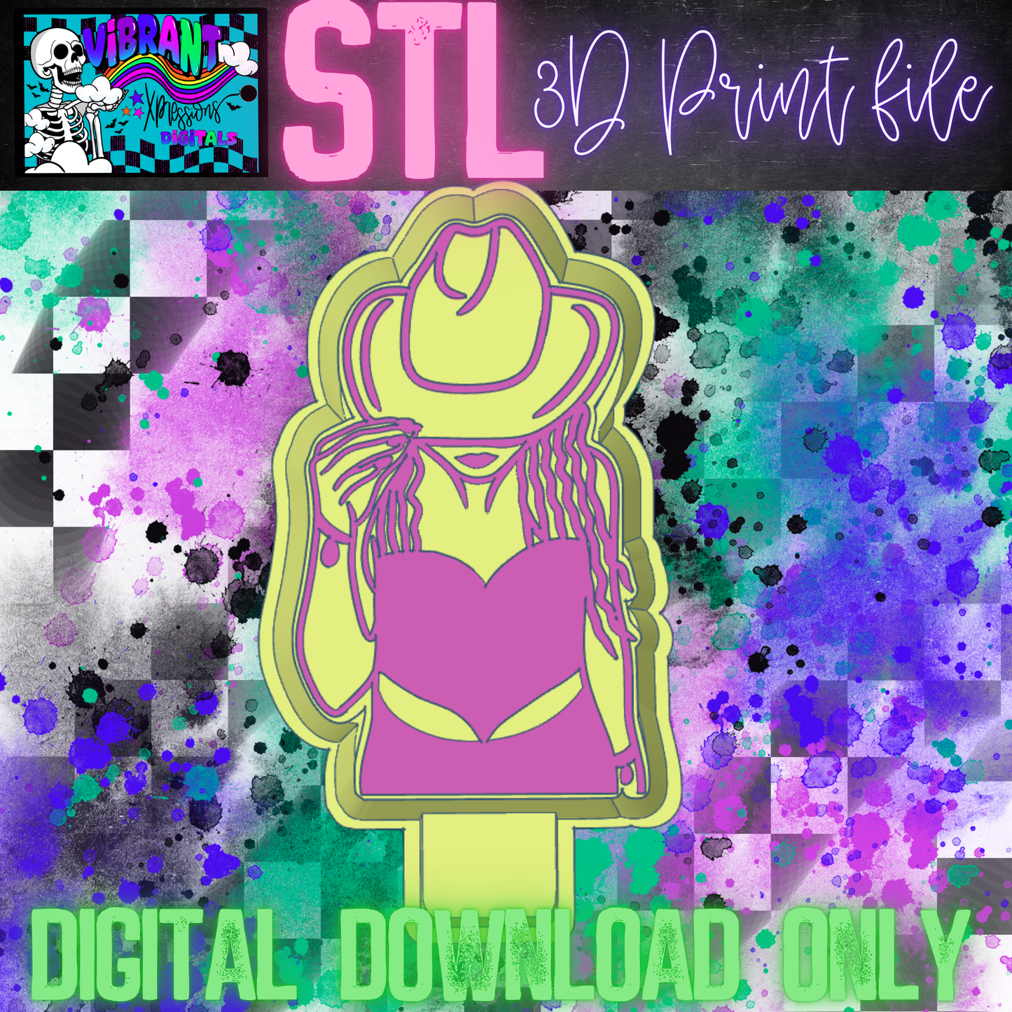 Tipped Hat Cowgirl Mold Maker STL File