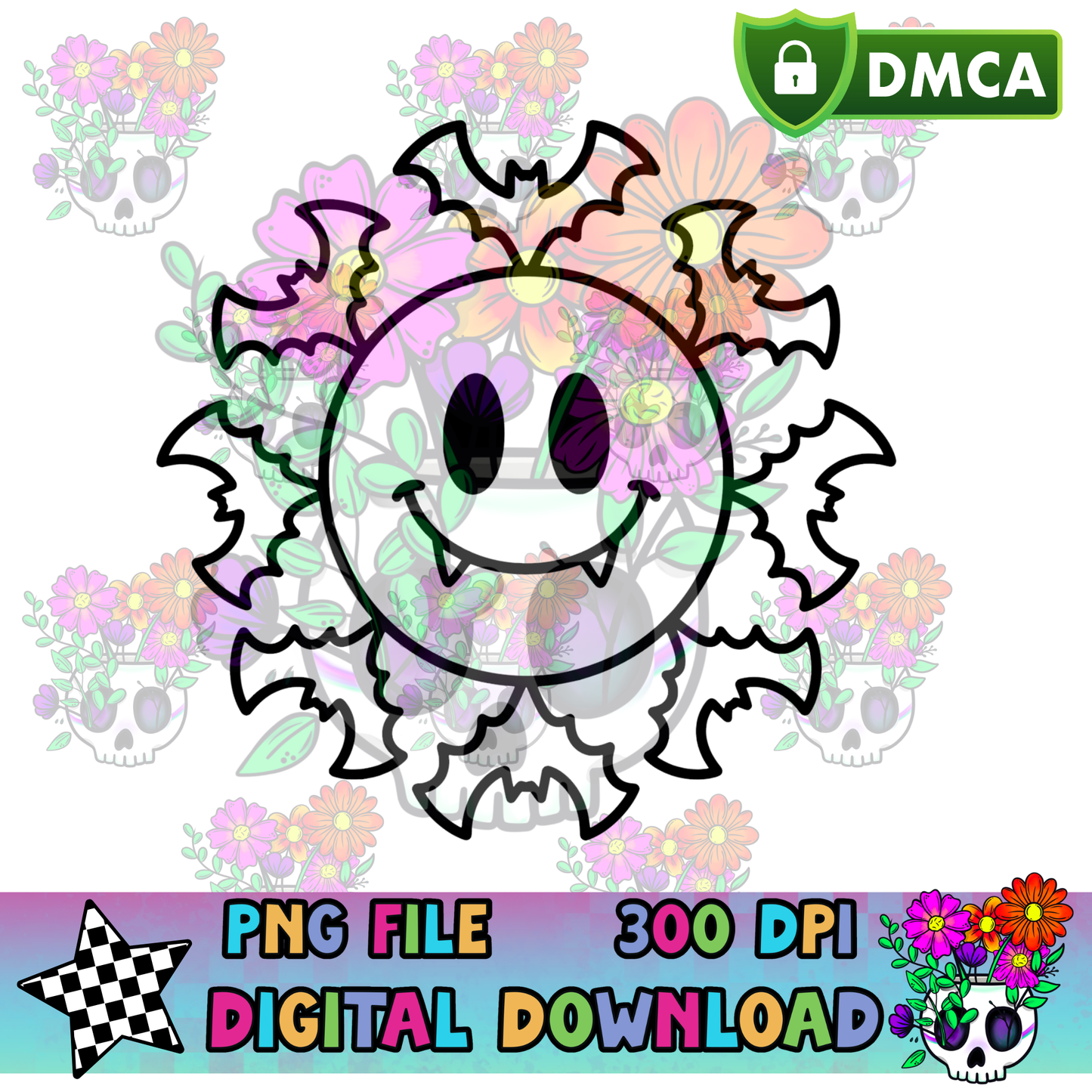 Vampire Happy Bat - PNG