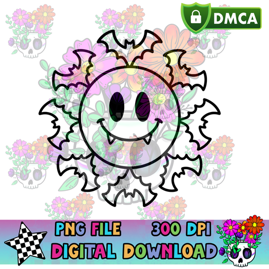 Vampire Happy Bat - PNG