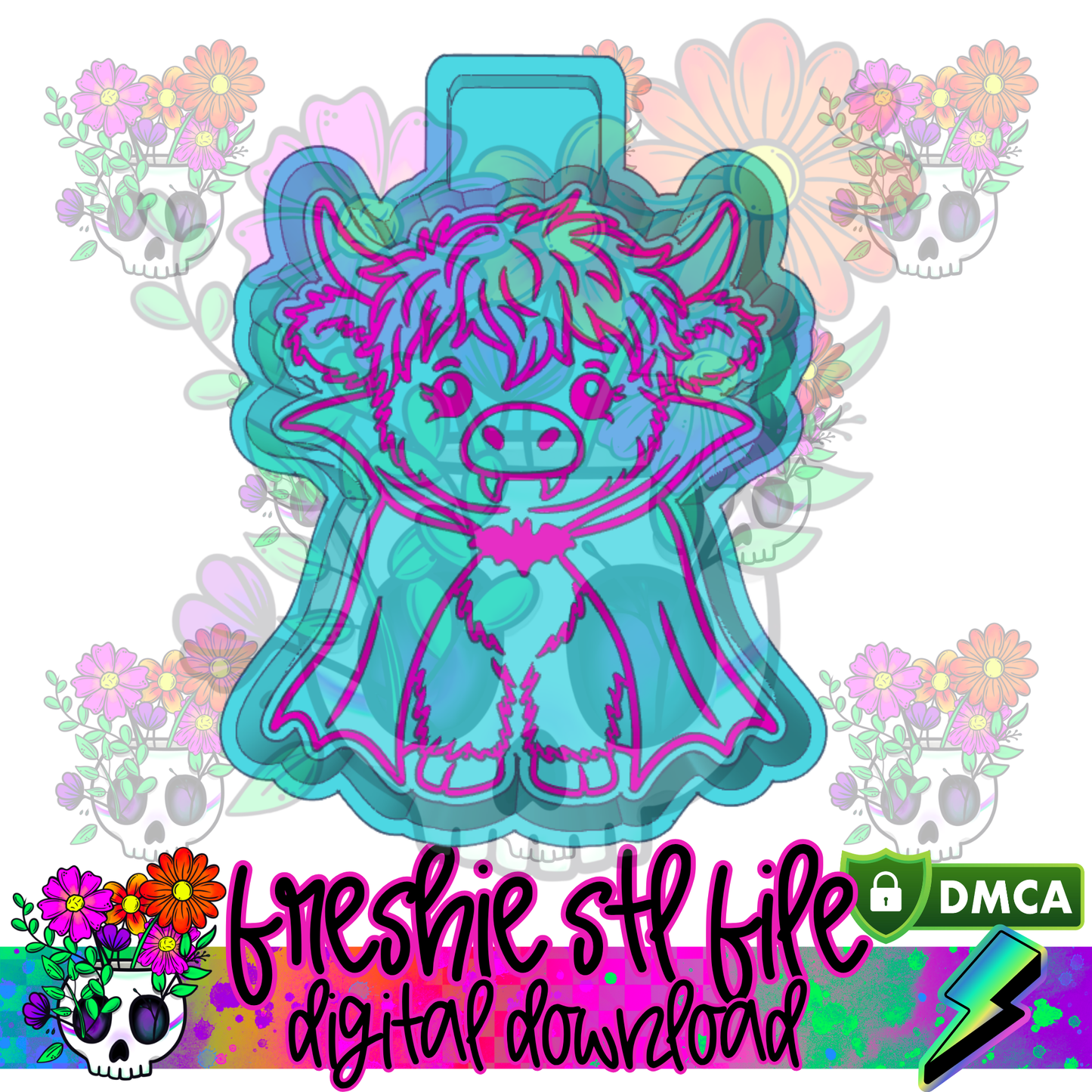 Vampire Highland Cow Mold Maker STL File