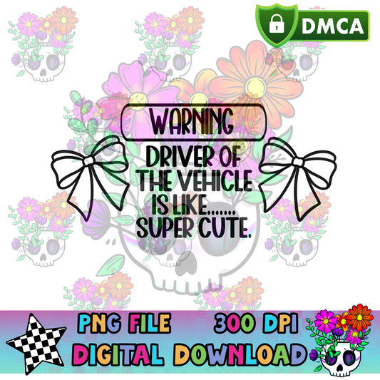 Warning Super Cute Driver - PNG