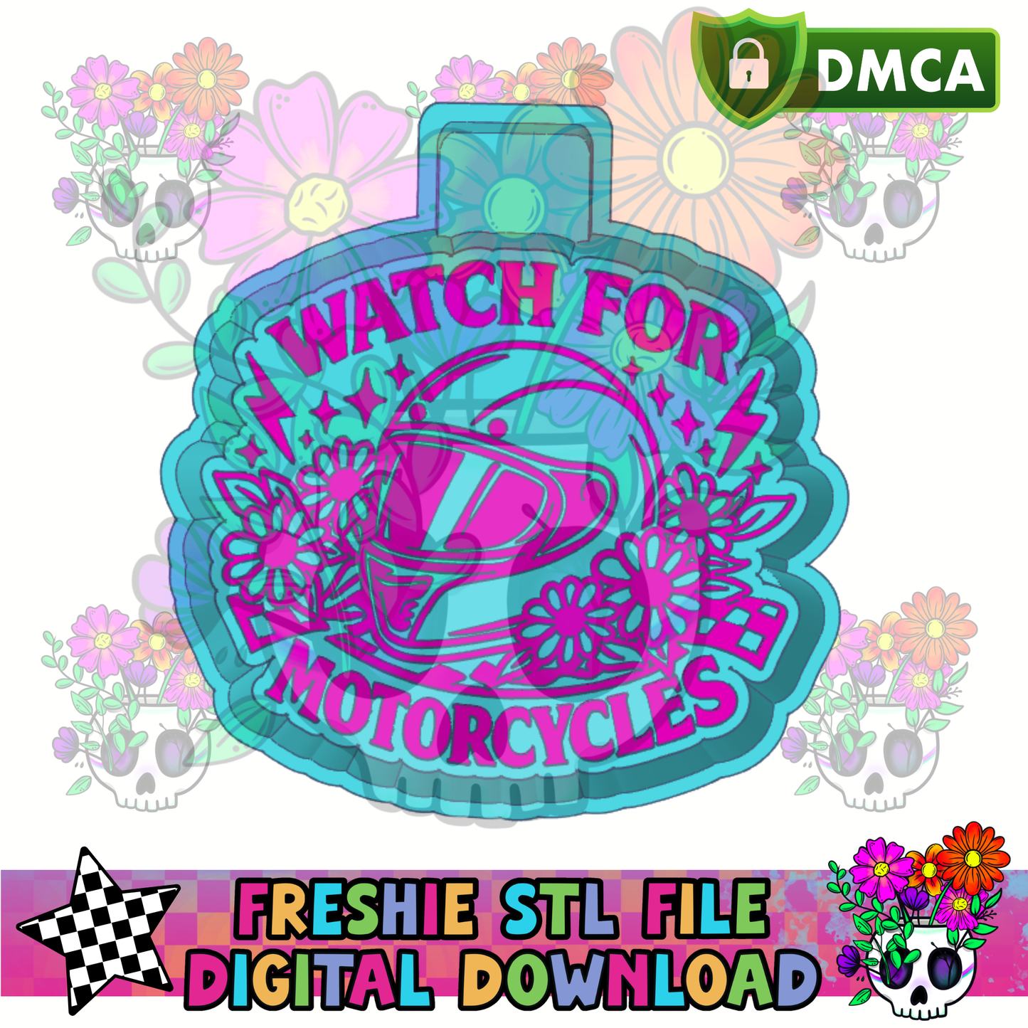 Watch for Motorcycles Floral Helmet Mold Maker STL File