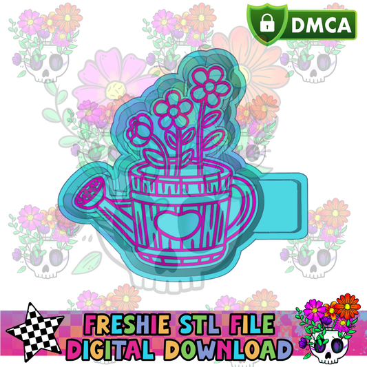 Watering Can with Flowers Mold Maker STL File
