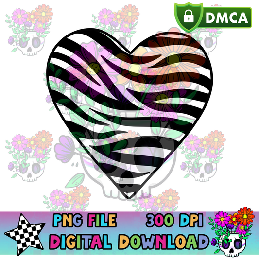 Zebra Heart - PNG