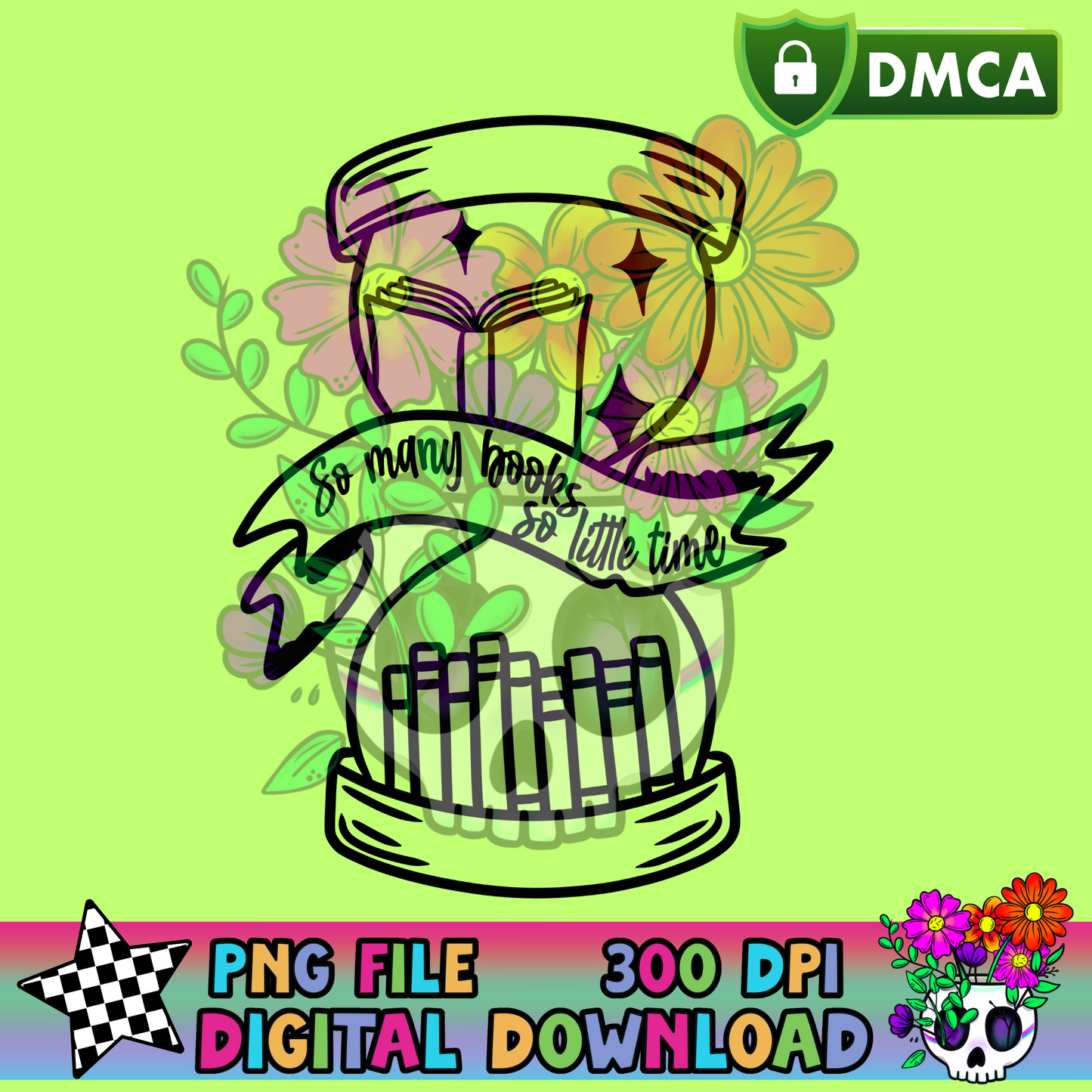 So Many Books So Little Time - PNG