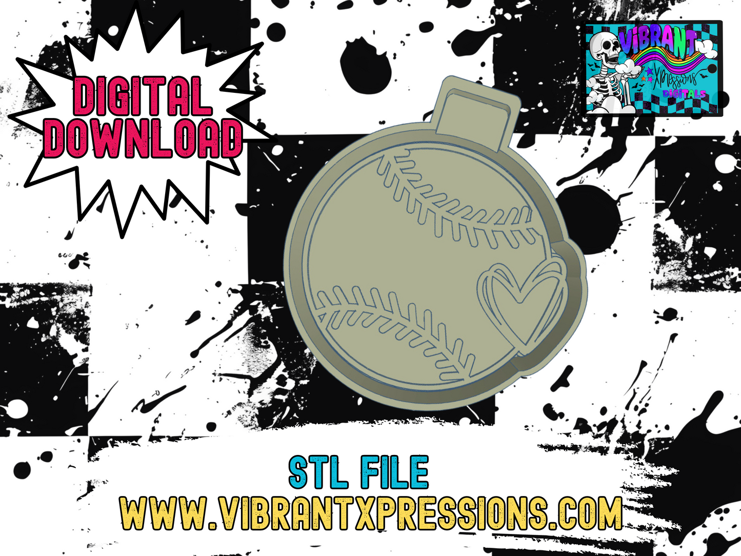 Baseball/Softball Heart Mold Maker STL File