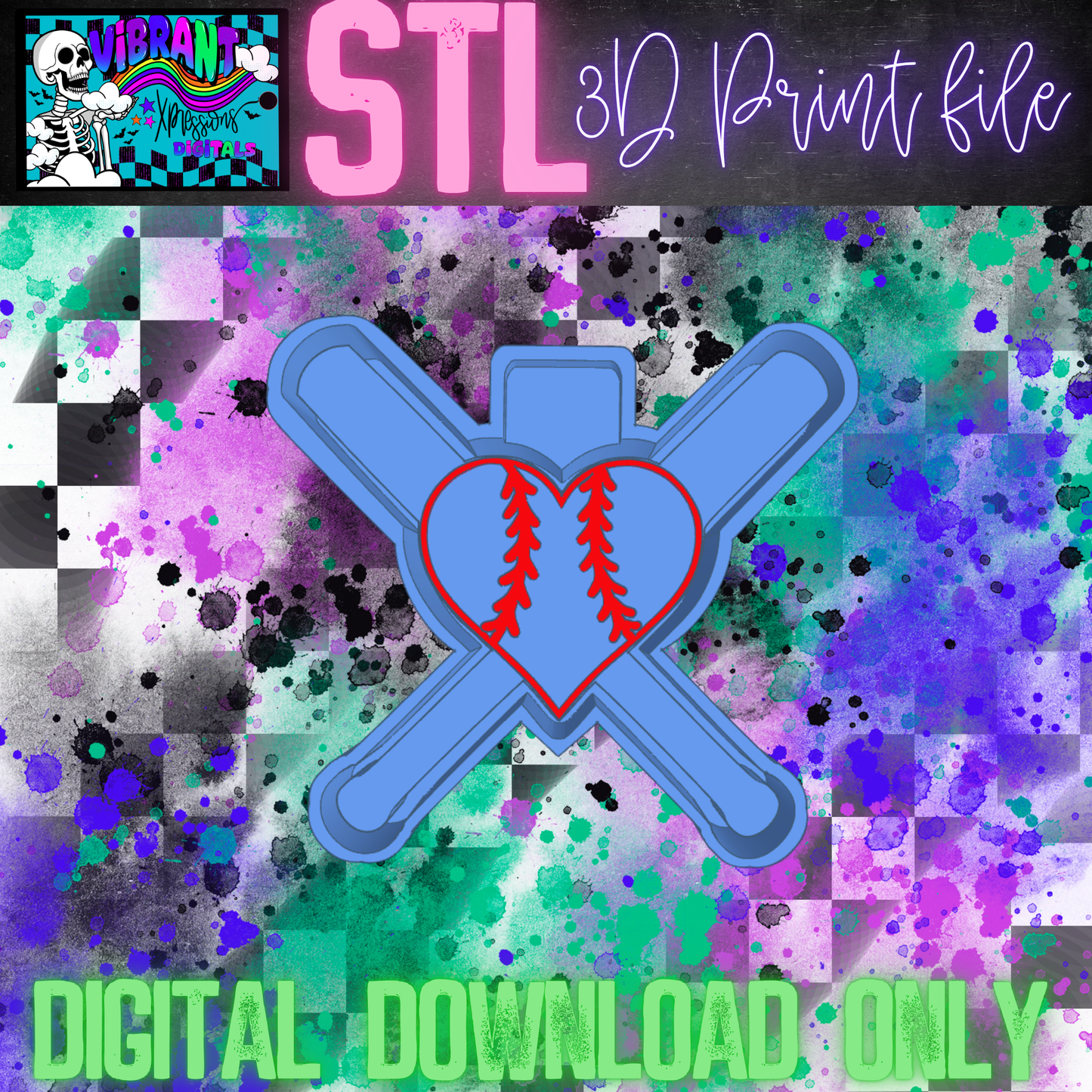 Baseball Love Mold Maker STL File