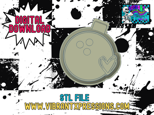 Bowling Heart Mold Maker STL File