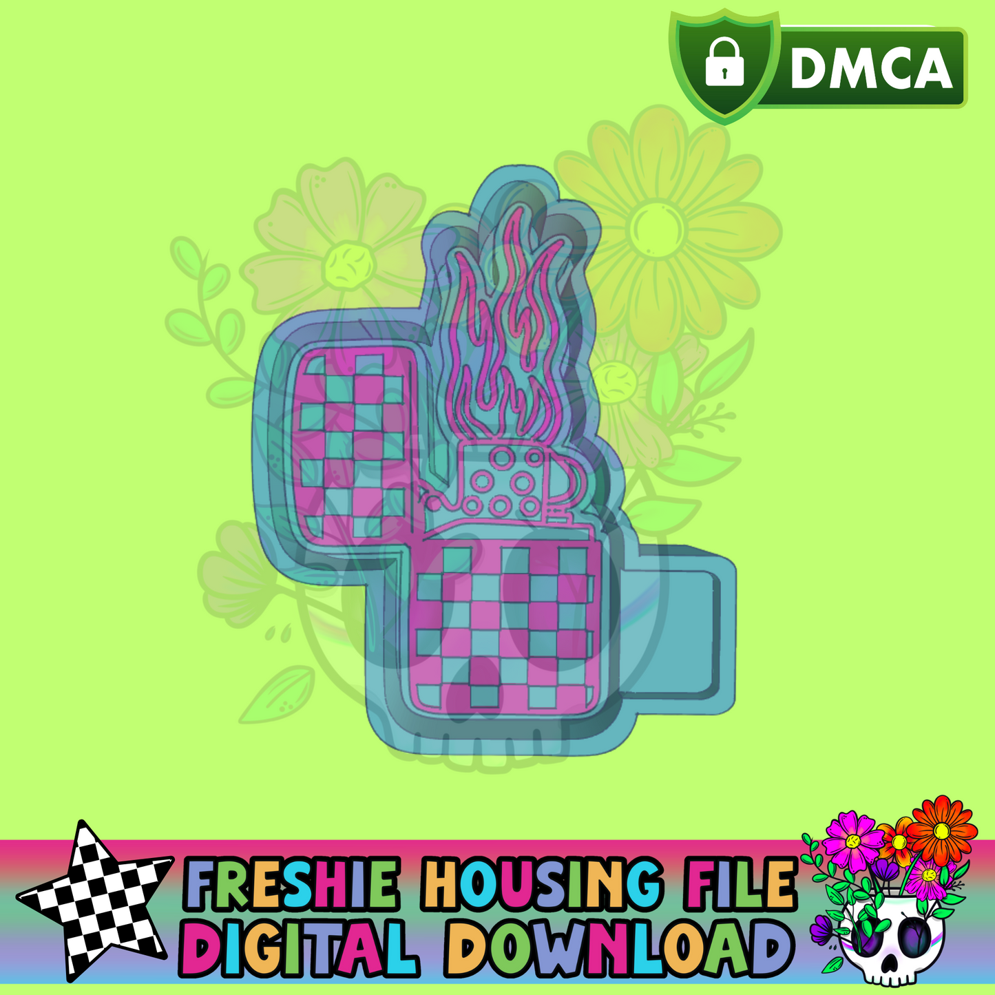 Checker Lighter Mold Maker STL File