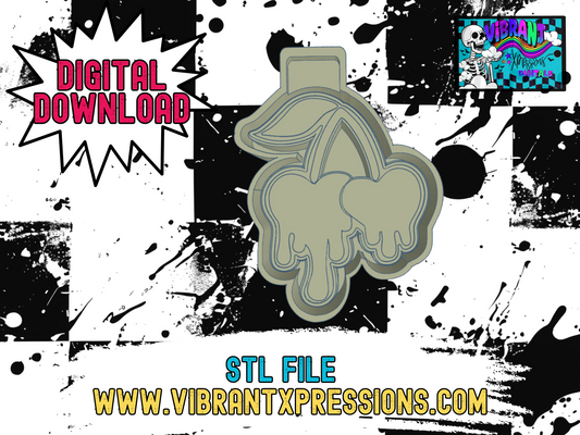 Dripping Cherry Heart Mold Maker STL File