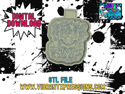 Christmas Highland Cow Mold Maker STL File