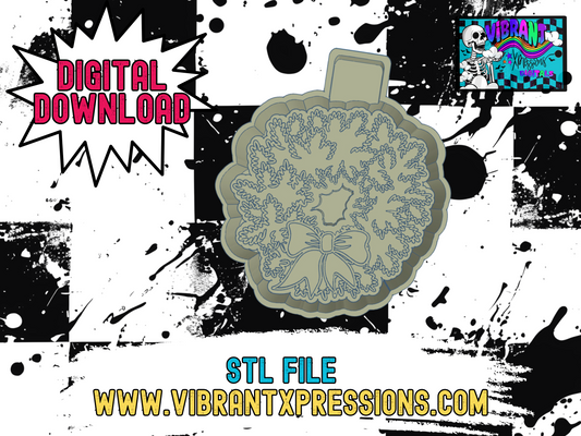 Bowed Christmas Wreath Housing Mold Maker STL File