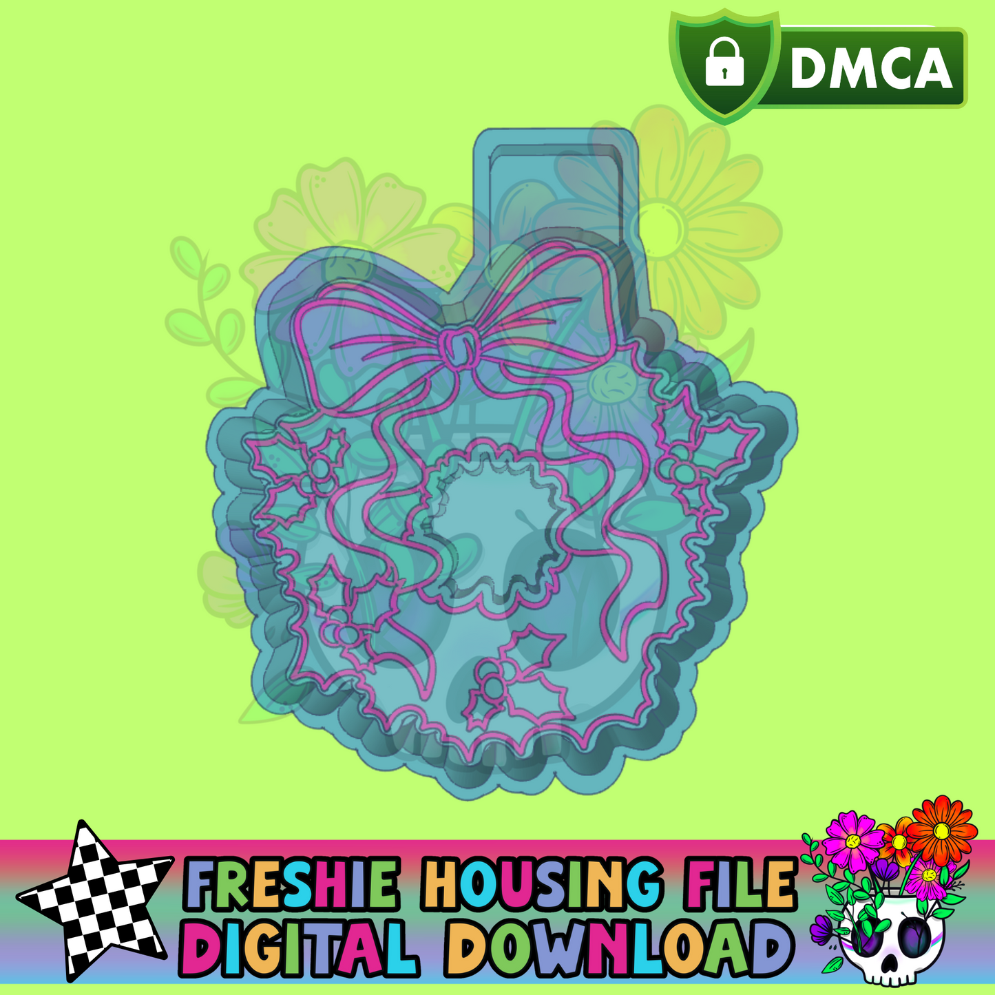 Holly Wreath Mold Maker STL File