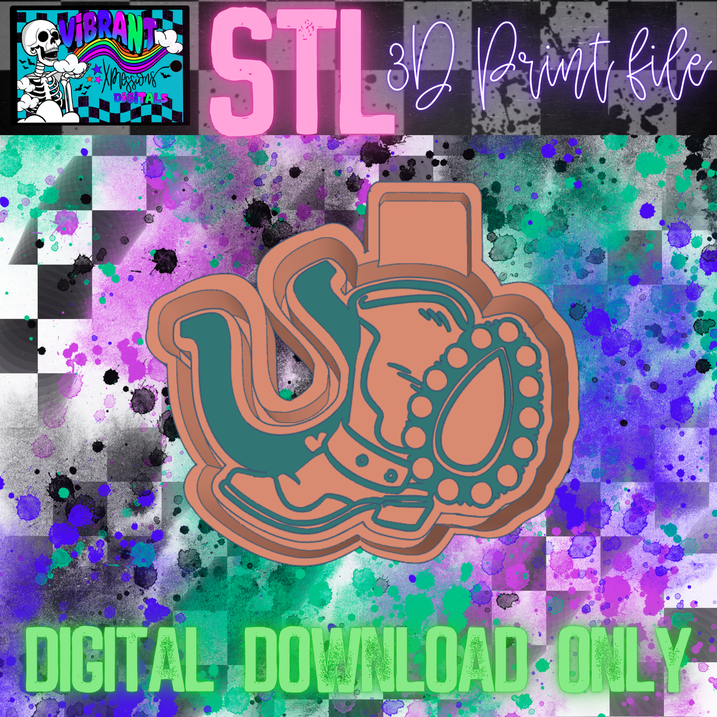 Lucky Western Boot STL File