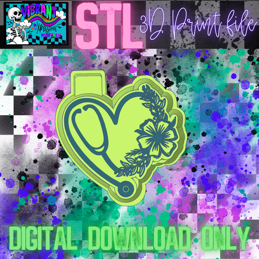 Floral Stethoscope STL File