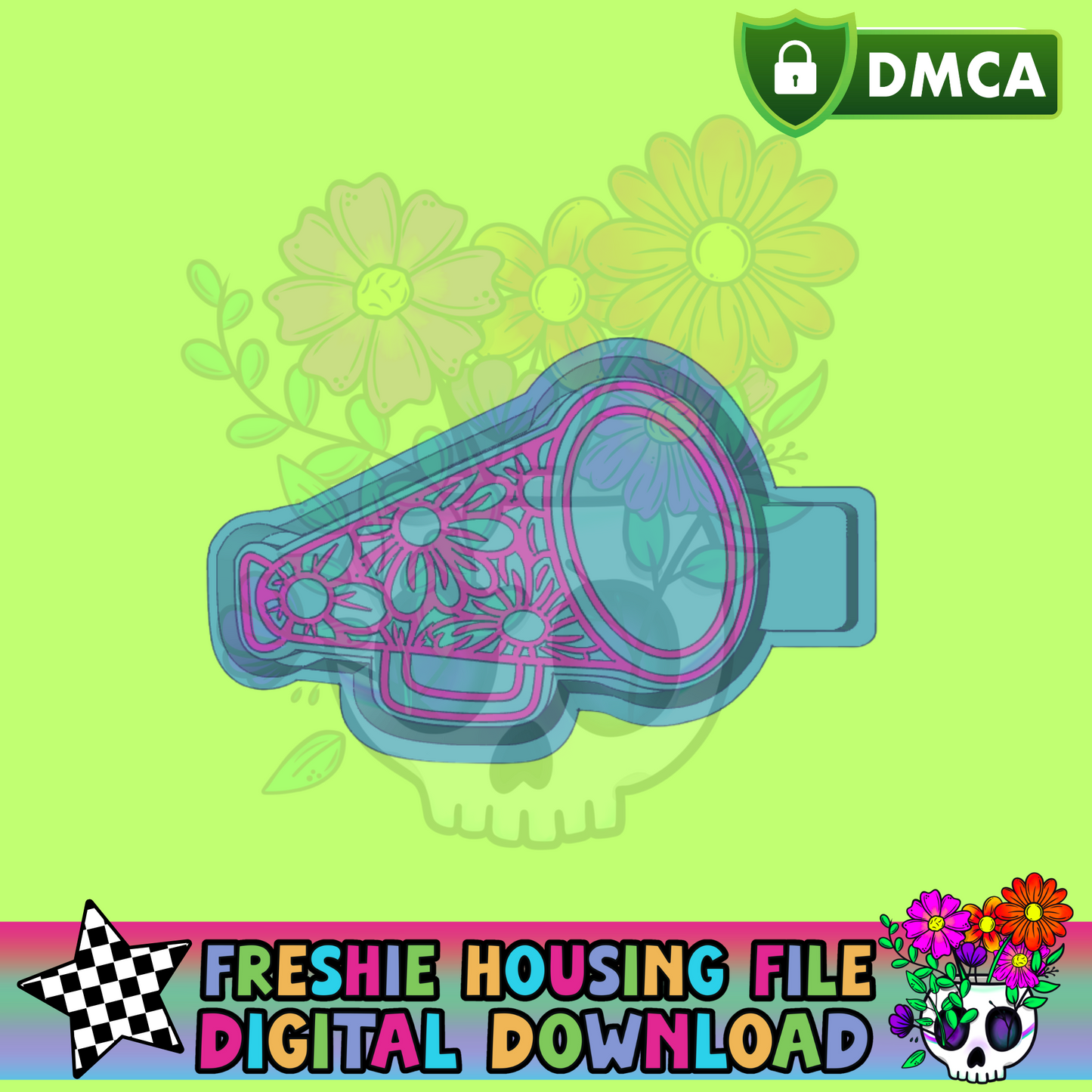 Floral Megaphone Mold Maker STL File