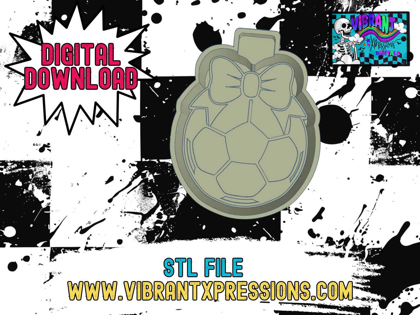 Soccer with Bow Mold Maker STL File