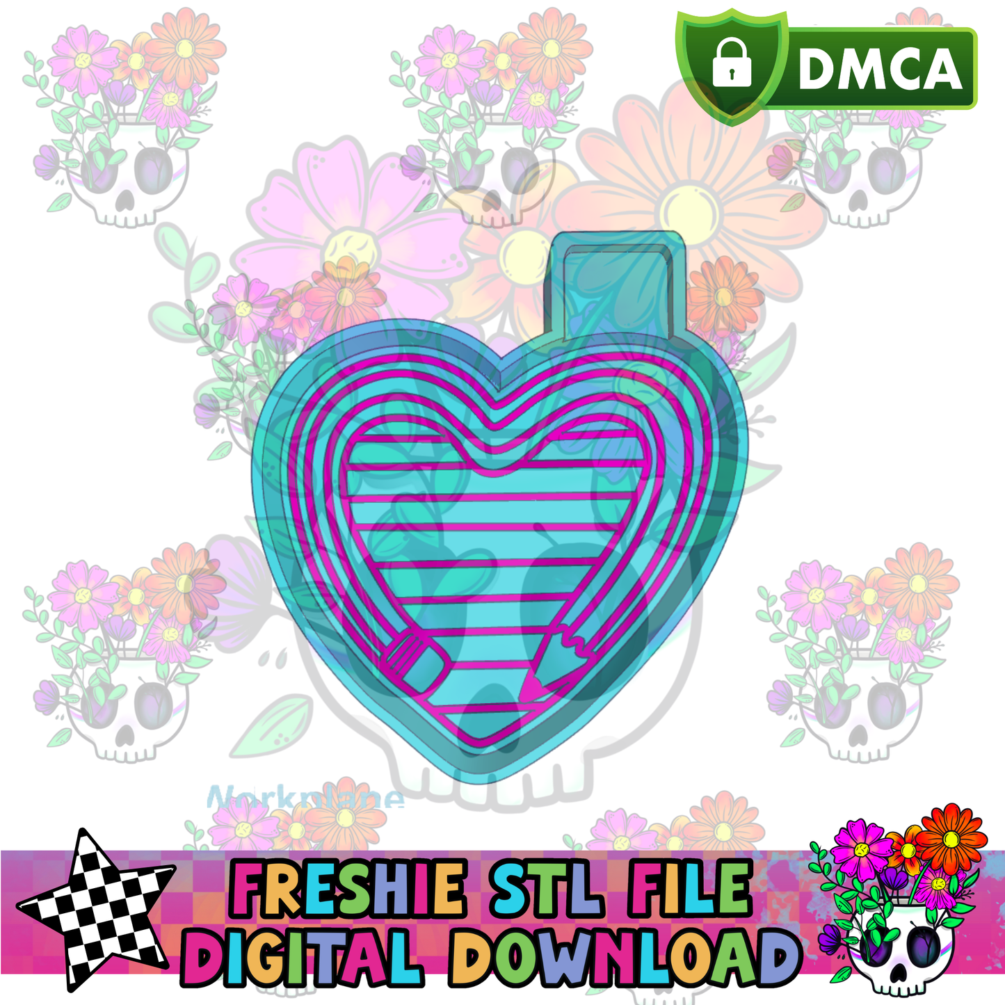 Pencil Heart Mold Maker STL File