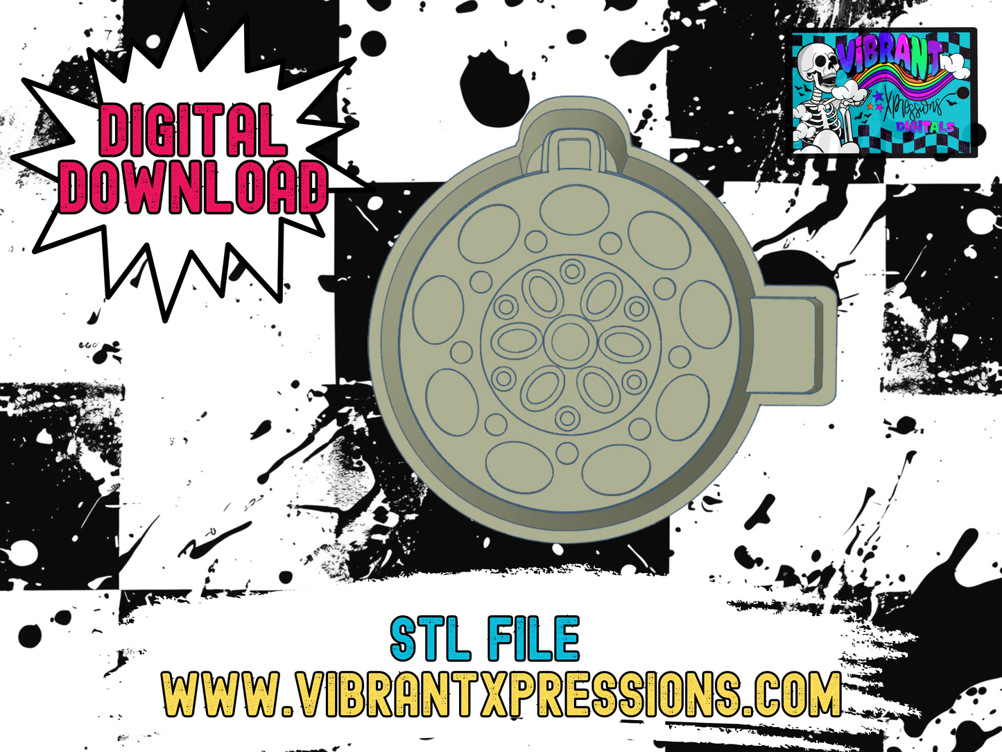 Circle Turquoise Ornament Mold Maker STL File