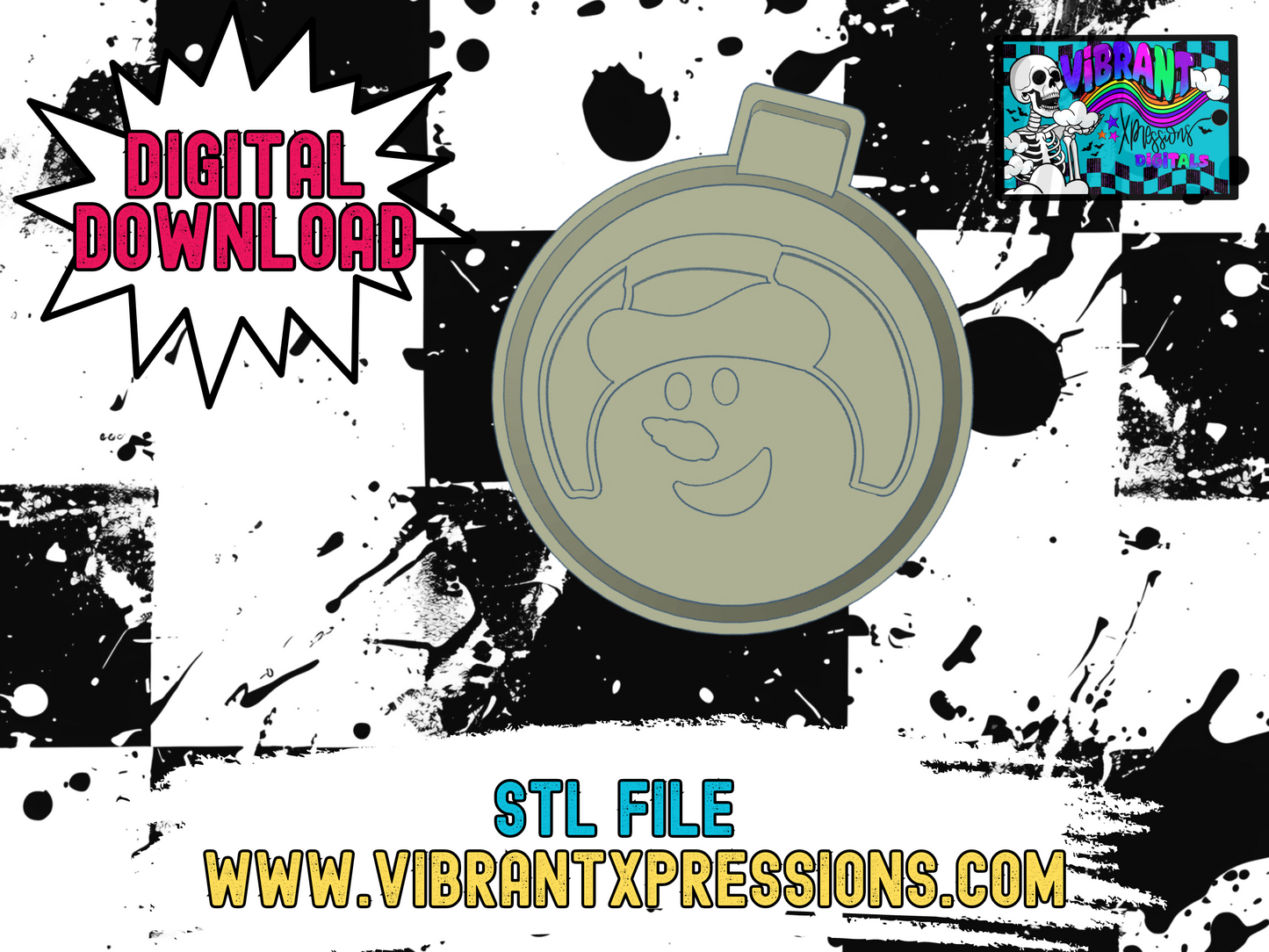 Snowman Holiday Cookie Mold Maker STL File