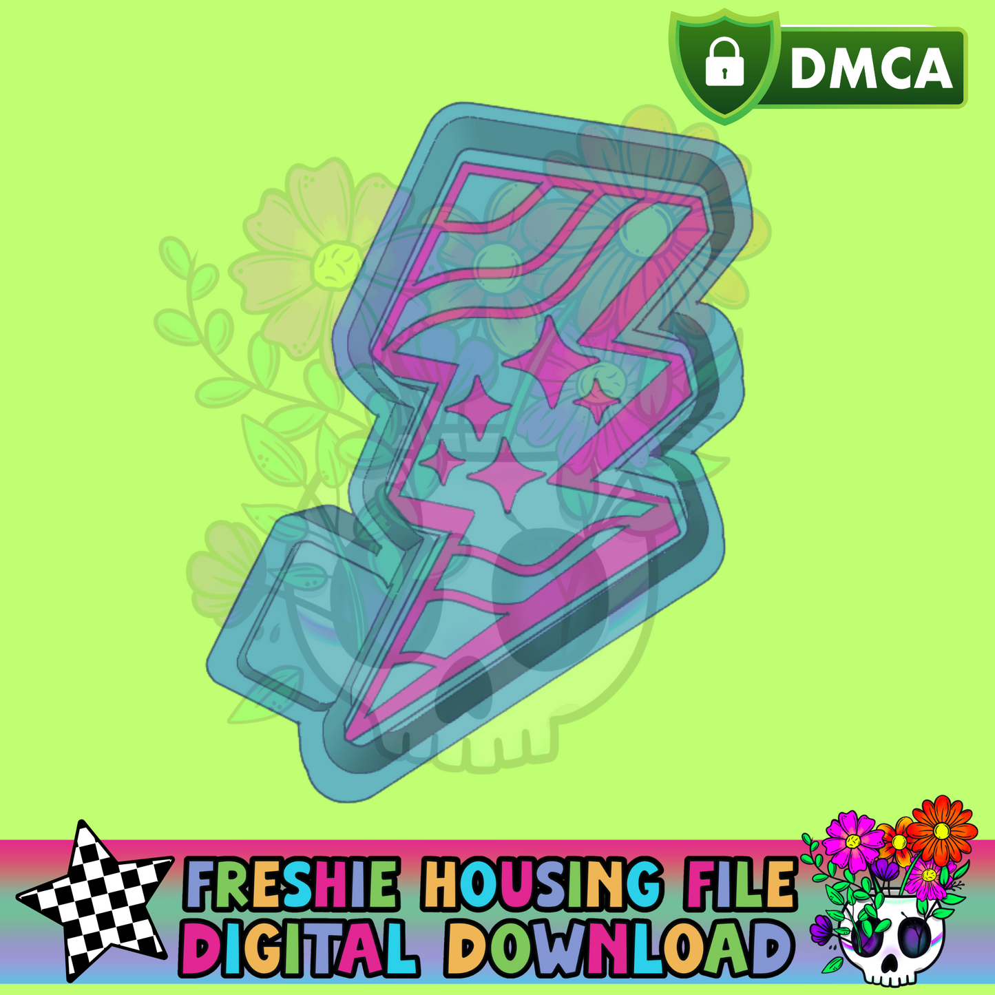 Wavy Sparkle Bolt Mold Maker STL File